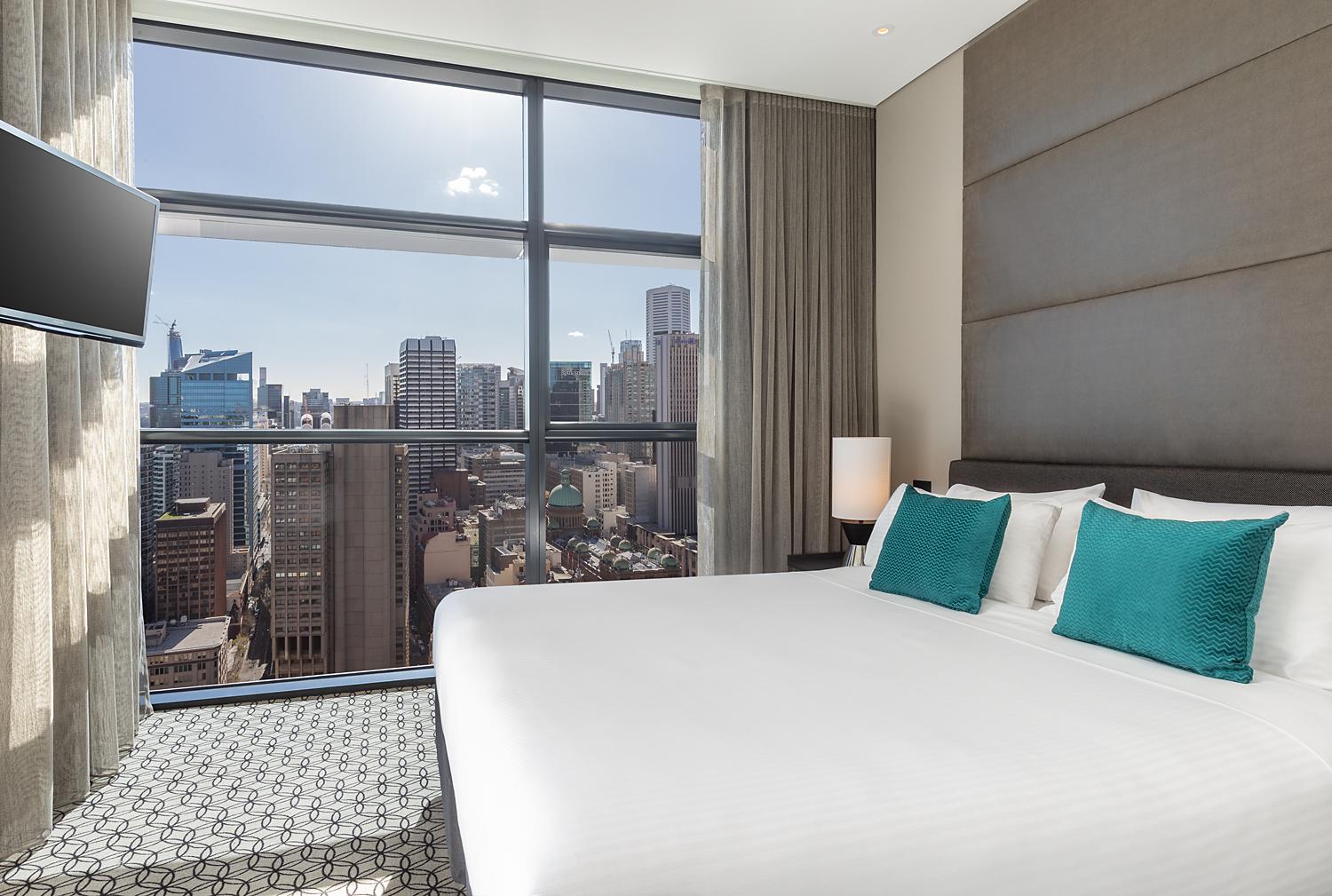 Fraser Suites Sydney Exteriör bild A bedroom at the hotel
